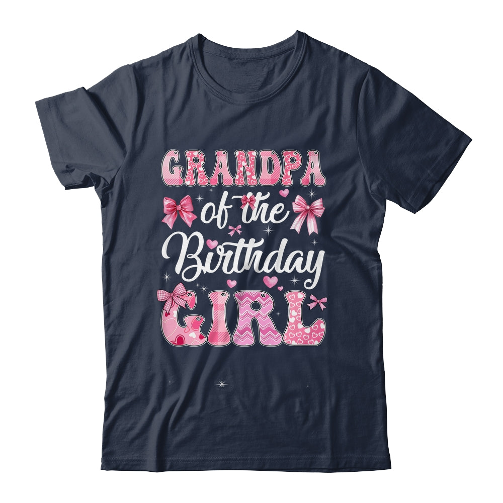 Grandpa Of The Birthday Girl Family Pink Coquette Bow Shirt & Hoodie | siriusteestore
