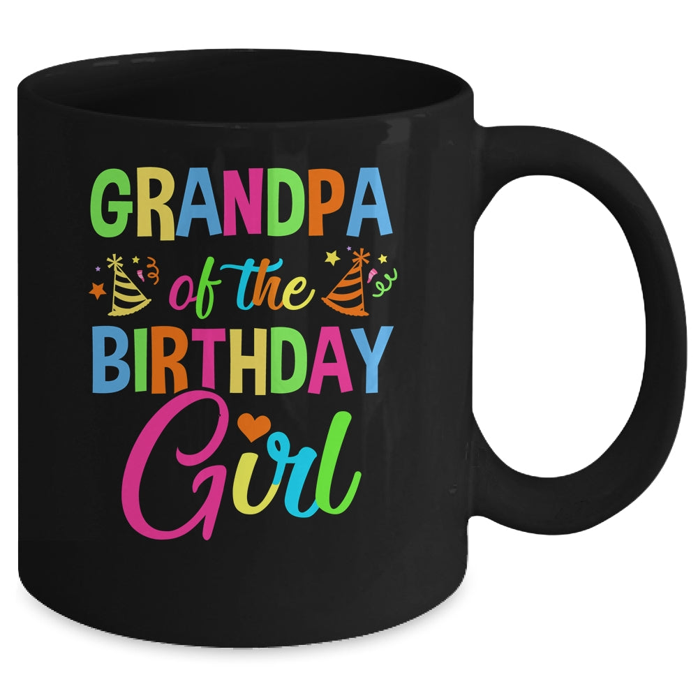 Grandpa Of The Birthday Girl Glows Retro 80's Party Family Mug | siriusteestore