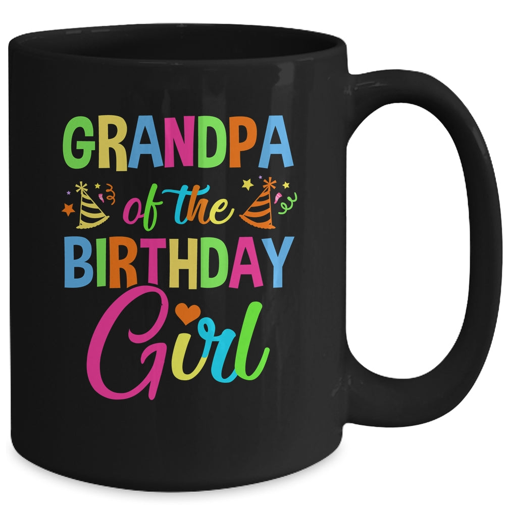 Grandpa Of The Birthday Girl Glows Retro 80's Party Family Mug | siriusteestore