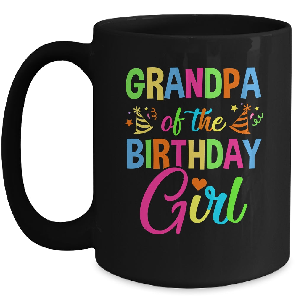 Grandpa Of The Birthday Girl Glows Retro 80's Party Family Mug | siriusteestore