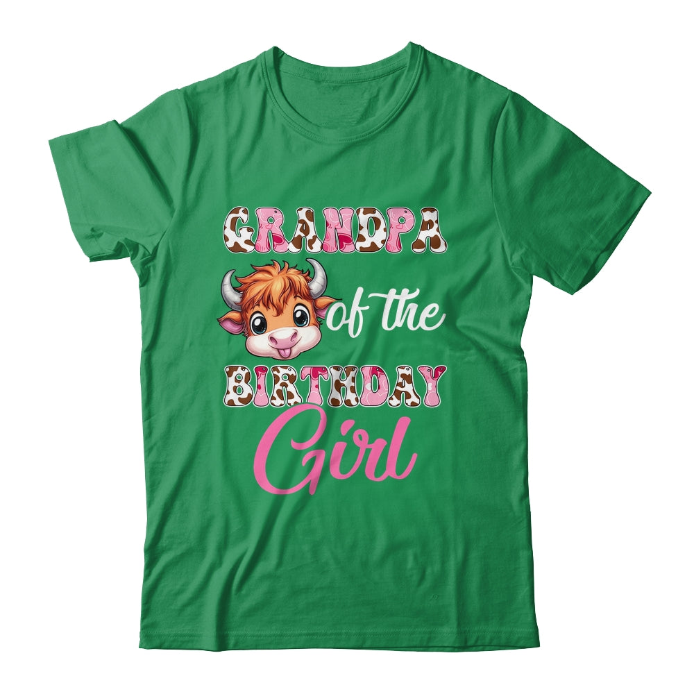 Grandpa Of The Birthday Girl Highland Cow Farm 1st Birthday Shirt & Hoodie | siriusteestore