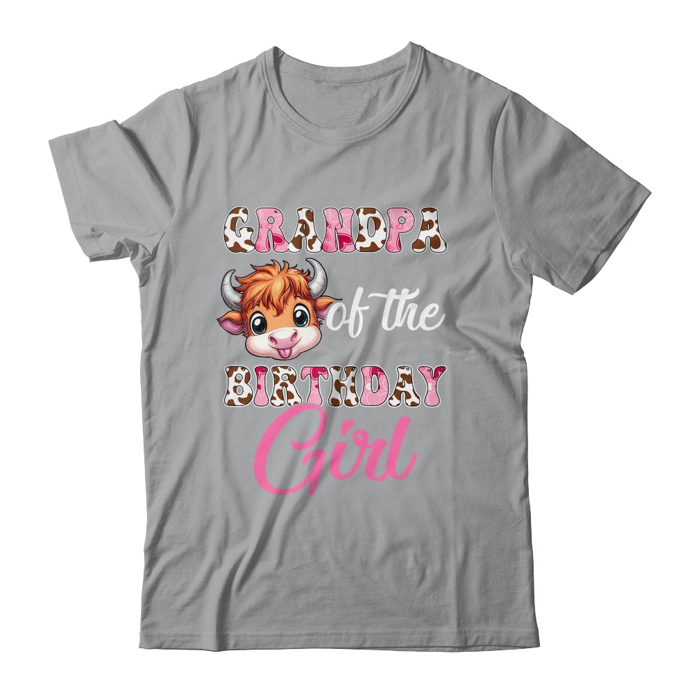 Grandpa Of The Birthday Girl Highland Cow Farm 1st Birthday Shirt & Hoodie | siriusteestore