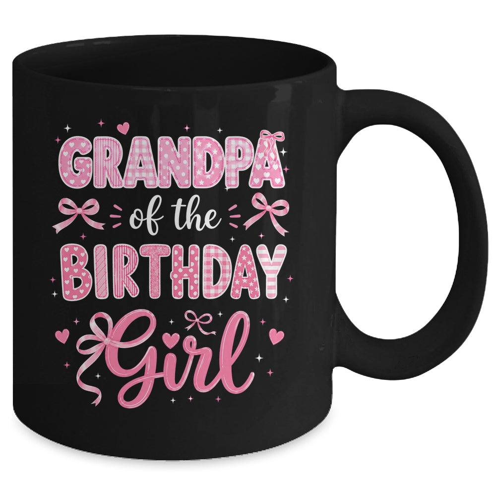 Grandpa Of The Birthday Girl Matching Pink Coquette Bow Mug | siriusteestore