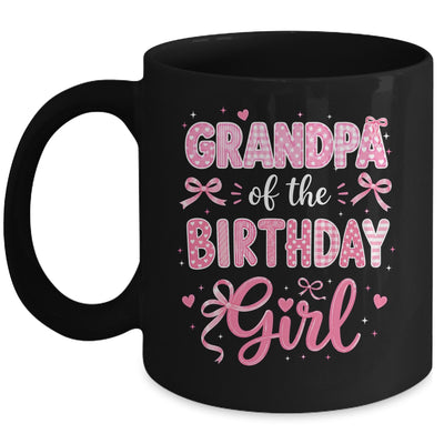 Grandpa Of The Birthday Girl Matching Pink Coquette Bow Mug | siriusteestore
