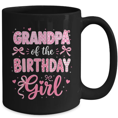 Grandpa Of The Birthday Girl Matching Pink Coquette Bow Mug | siriusteestore