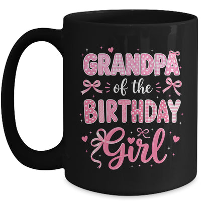 Grandpa Of The Birthday Girl Matching Pink Coquette Bow Mug | siriusteestore