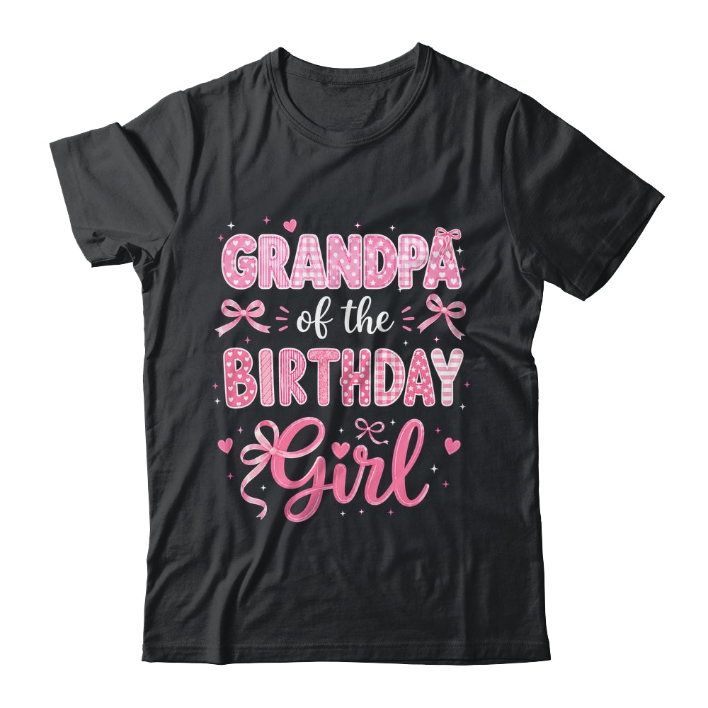 Grandpa Of The Birthday Girl Matching Pink Coquette Bow Shirt & Hoodie | siriusteestore