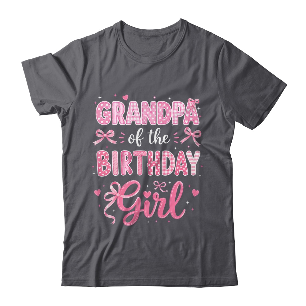 Grandpa Of The Birthday Girl Matching Pink Coquette Bow Shirt & Hoodie | siriusteestore