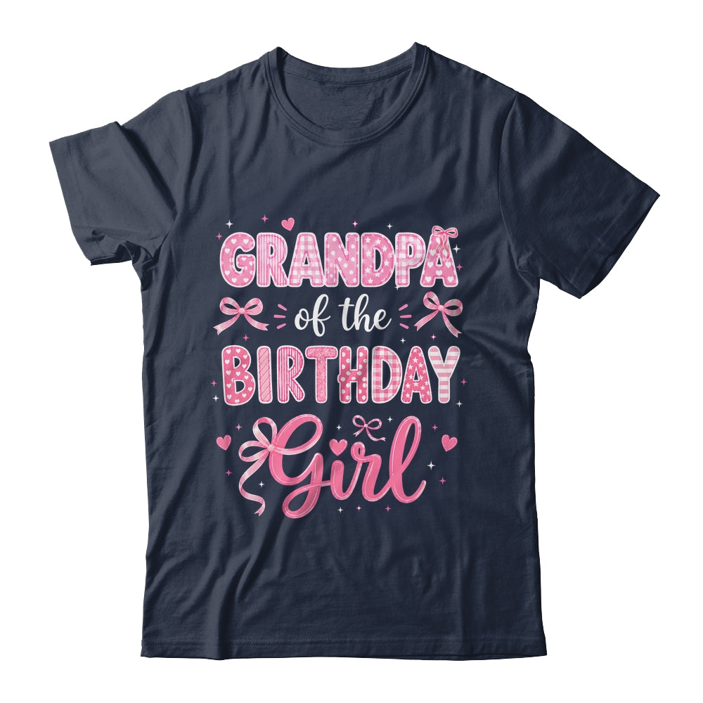 Grandpa Of The Birthday Girl Matching Pink Coquette Bow Shirt & Hoodie | siriusteestore