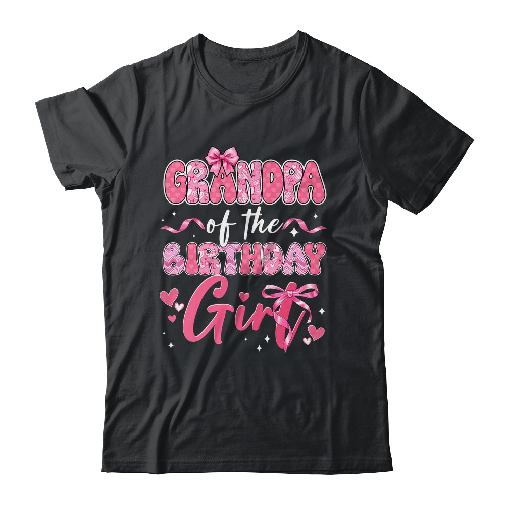 Grandpa Of The Birthday Girl Pink Coquette Bow Family Shirt & Hoodie | siriusteestore