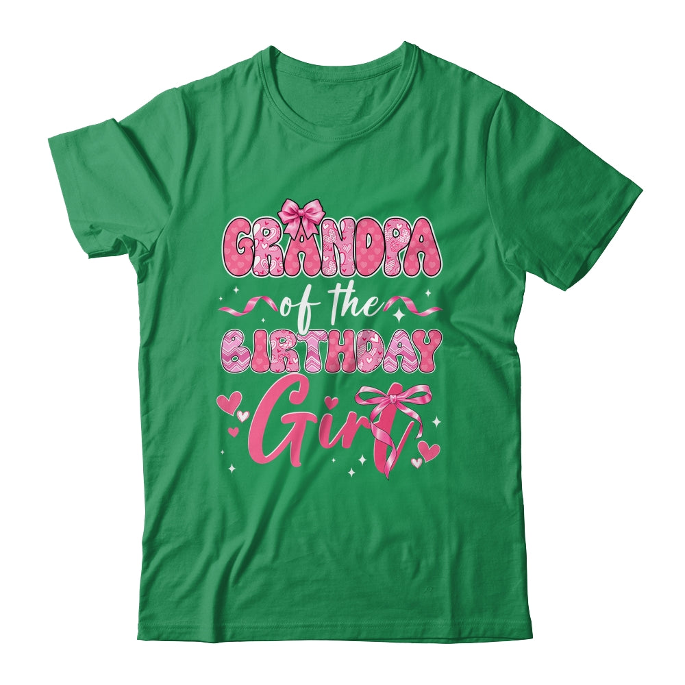 Grandpa Of The Birthday Girl Pink Coquette Bow Family Shirt & Hoodie | siriusteestore