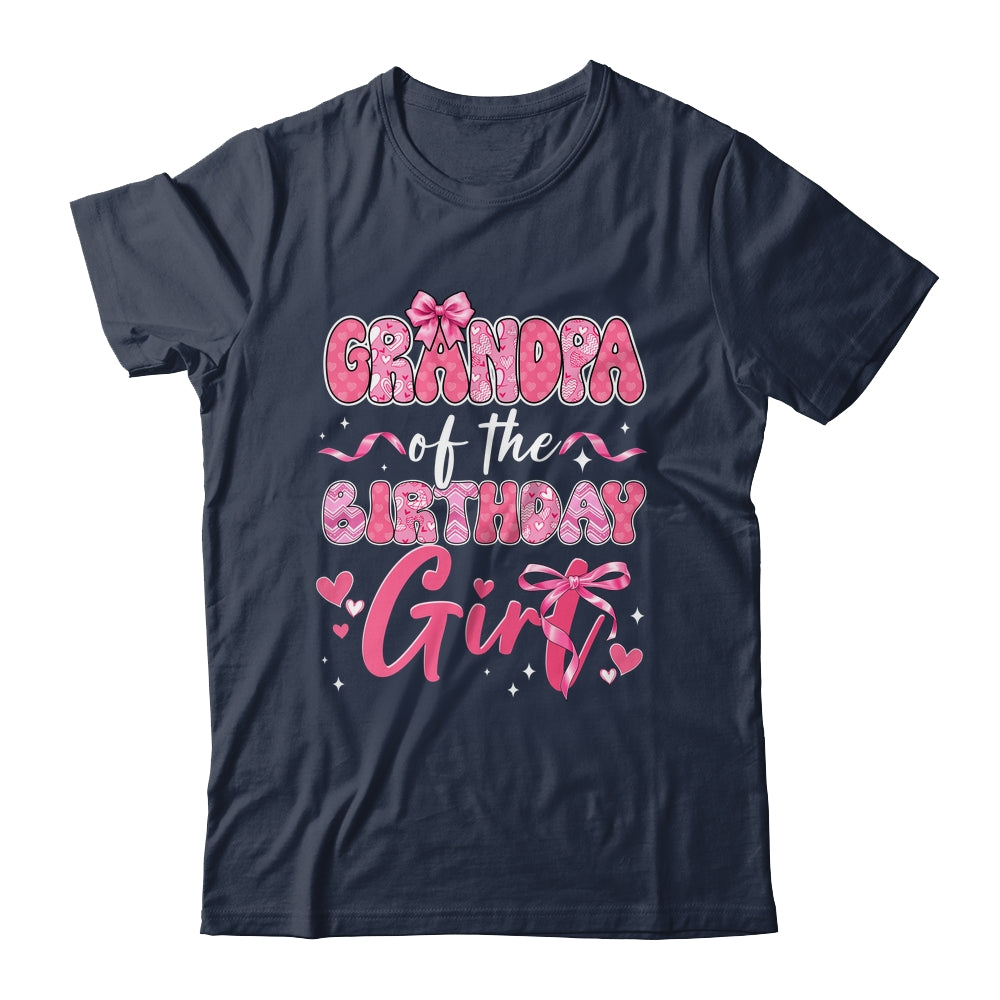 Grandpa Of The Birthday Girl Pink Coquette Bow Family Shirt & Hoodie | siriusteestore