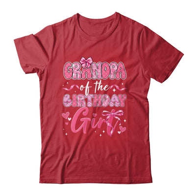Grandpa Of The Birthday Girl Pink Coquette Bow Family Shirt & Hoodie | siriusteestore