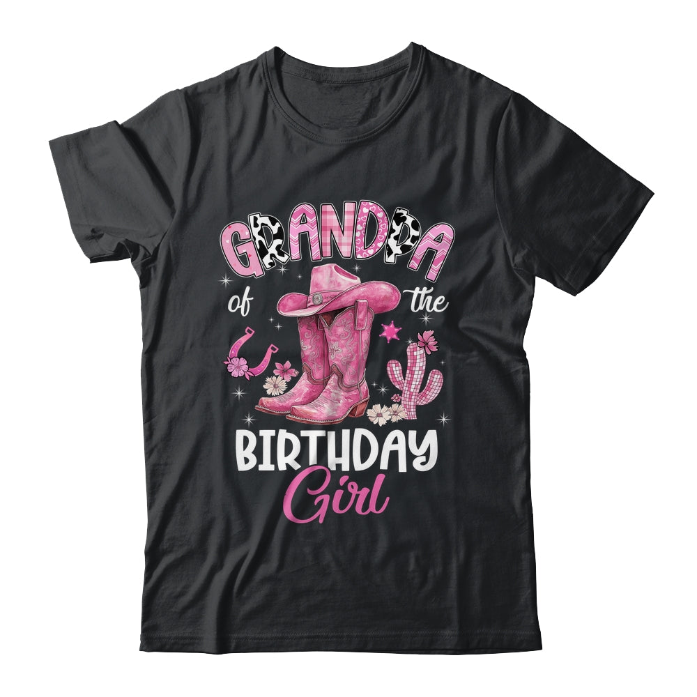 Grandpa Of The Birthday Girl Pink Cowgirl Western Cow Girl Shirt & Hoodie | siriusteestore
