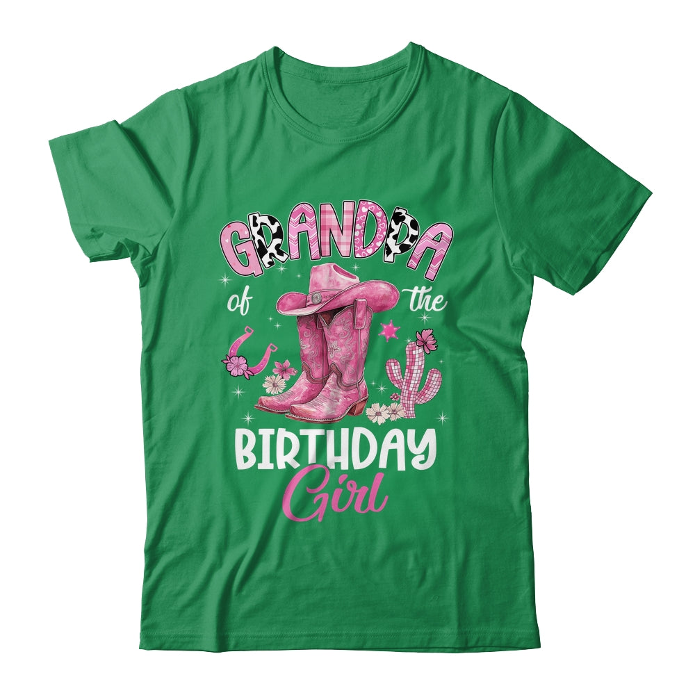 Grandpa Of The Birthday Girl Pink Cowgirl Western Cow Girl Shirt & Hoodie | siriusteestore