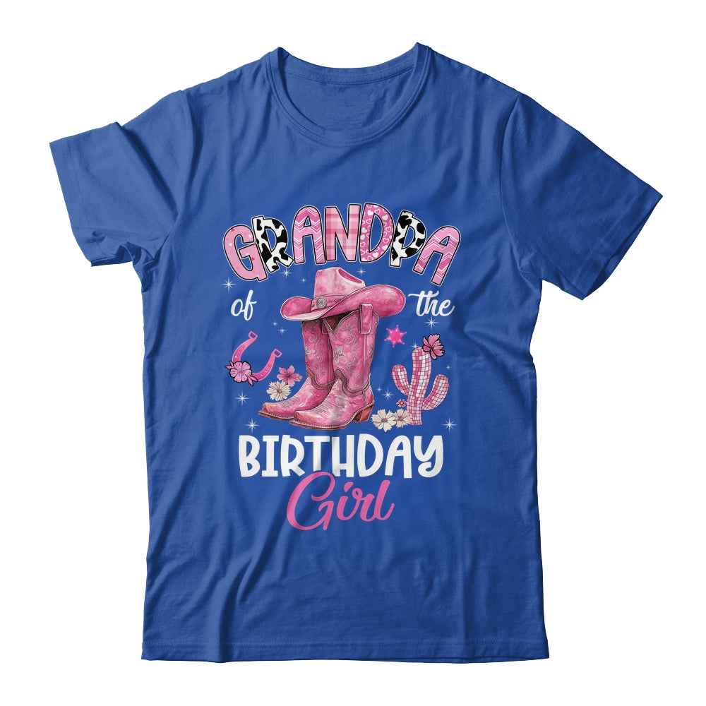 Grandpa Of The Birthday Girl Pink Cowgirl Western Cow Girl Shirt & Hoodie | siriusteestore