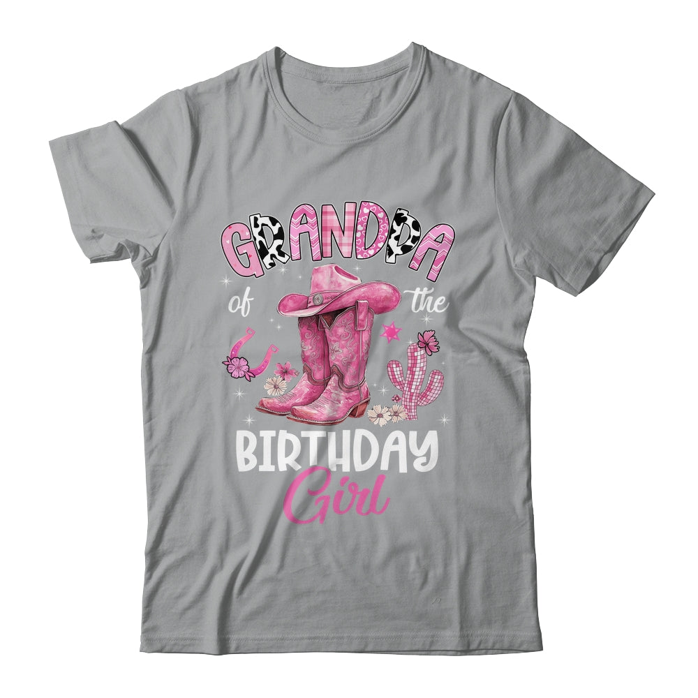 Grandpa Of The Birthday Girl Pink Cowgirl Western Cow Girl Shirt & Hoodie | siriusteestore
