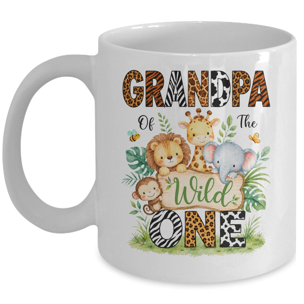 Grandpa Of The Wild One First Birthday Boy Jungle Safari Mug | siriusteestore