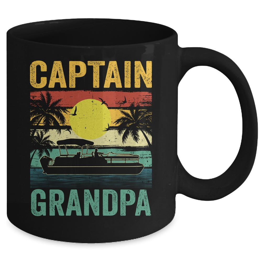 Grandpa Pontoon Boat Captain I Old Man Pontoon Boating Men Mug | siriusteestore