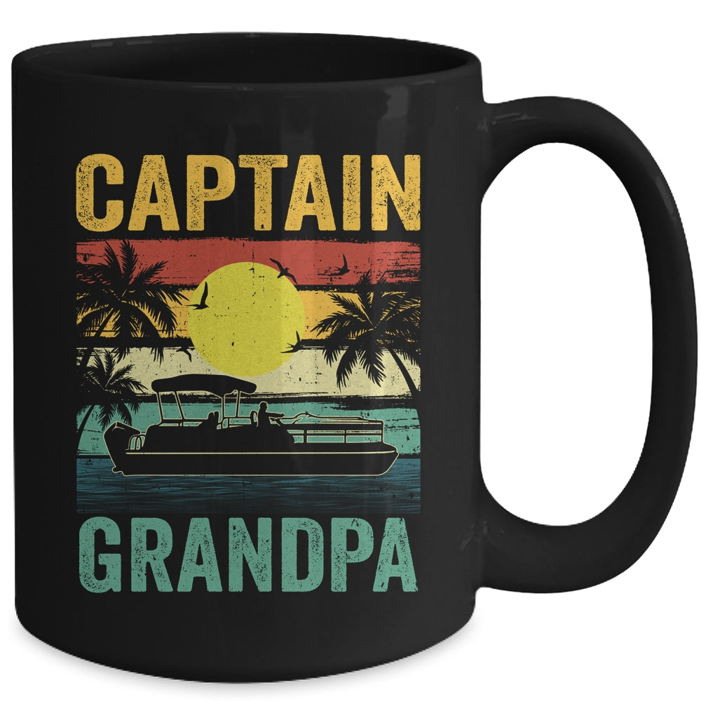 Grandpa Pontoon Boat Captain I Old Man Pontoon Boating Men Mug | siriusteestore