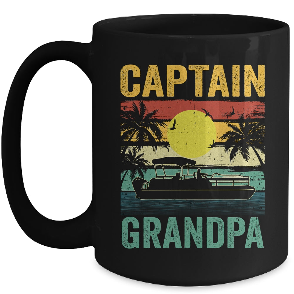 Grandpa Pontoon Boat Captain I Old Man Pontoon Boating Men Mug | siriusteestore
