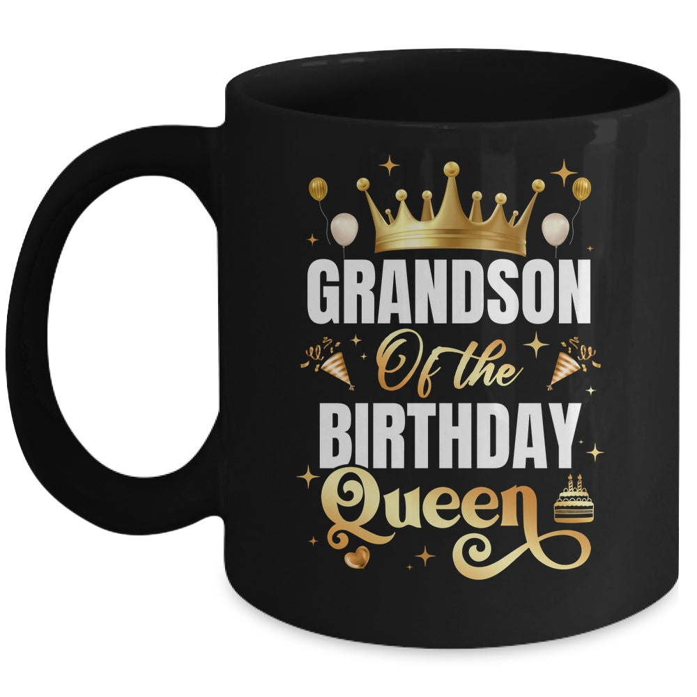 Grandson Of The Birthday Queen Funny Matching Birthday Party Mug | siriusteestore