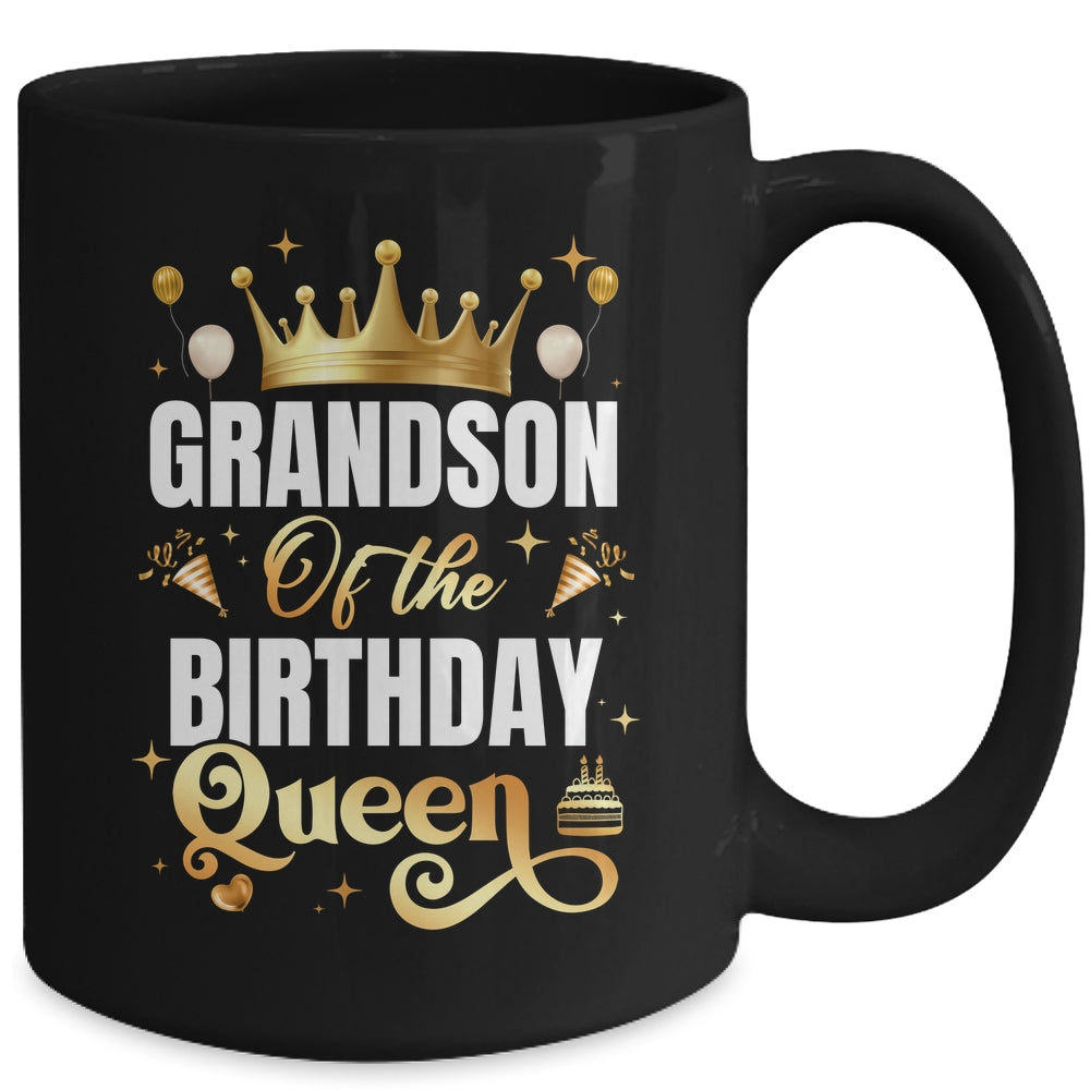 Grandson Of The Birthday Queen Funny Matching Birthday Party Mug | siriusteestore