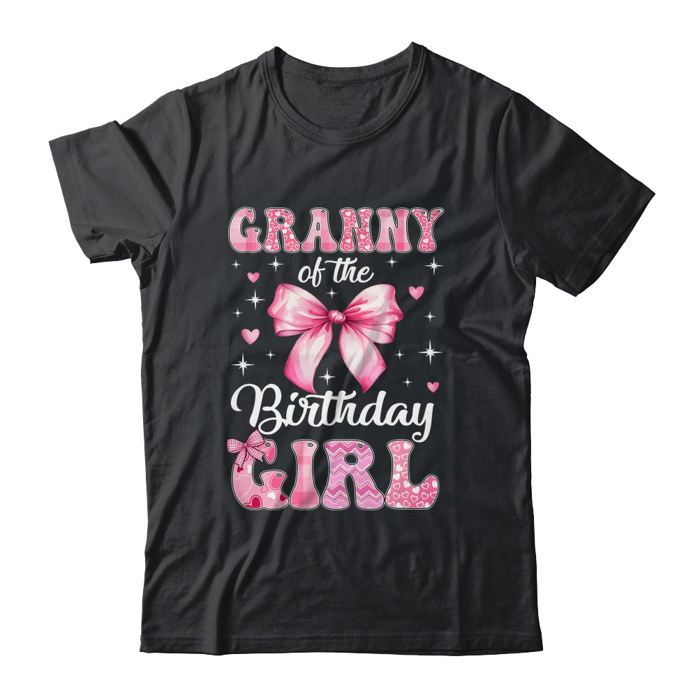 Granny Of Birthday Girl Coquette Bow Matching Family Shirt & Hoodie | siriusteestore