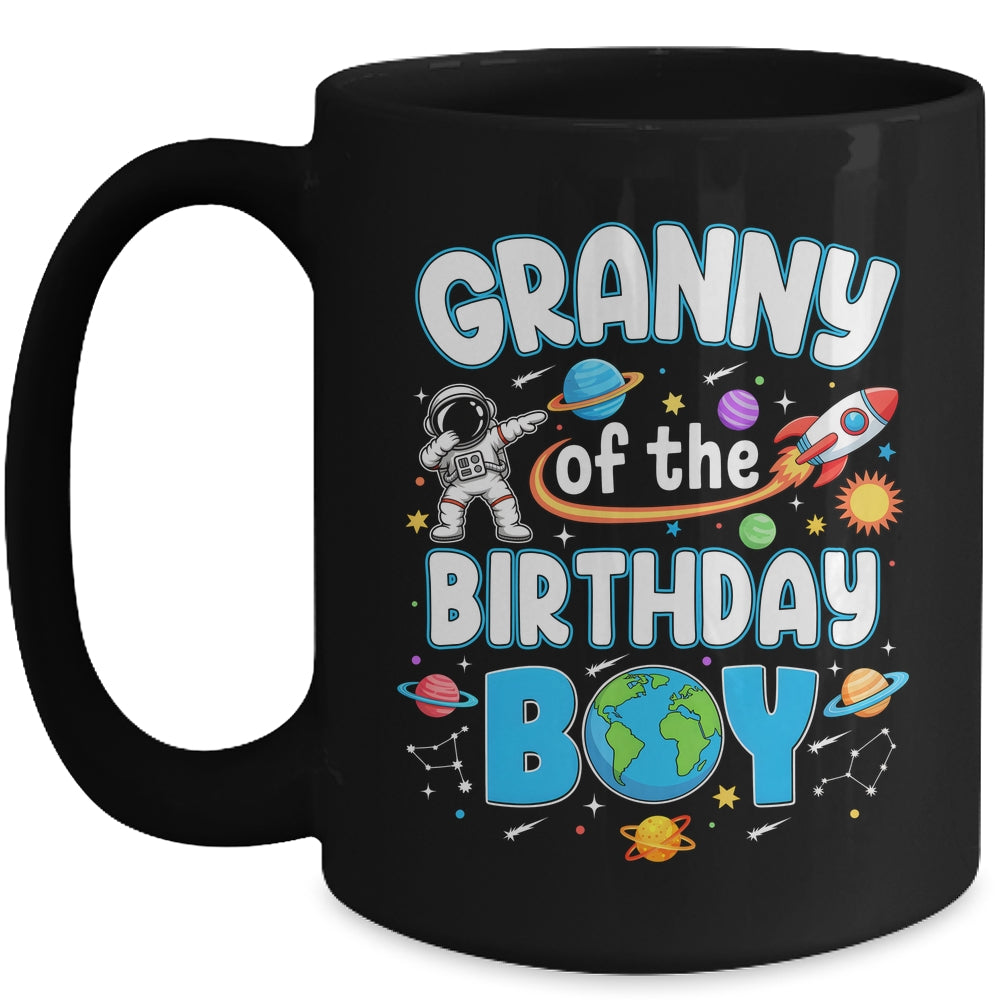 Granny Of The Birthday Boy Astronaut Family Space Planets Mug | siriusteestore