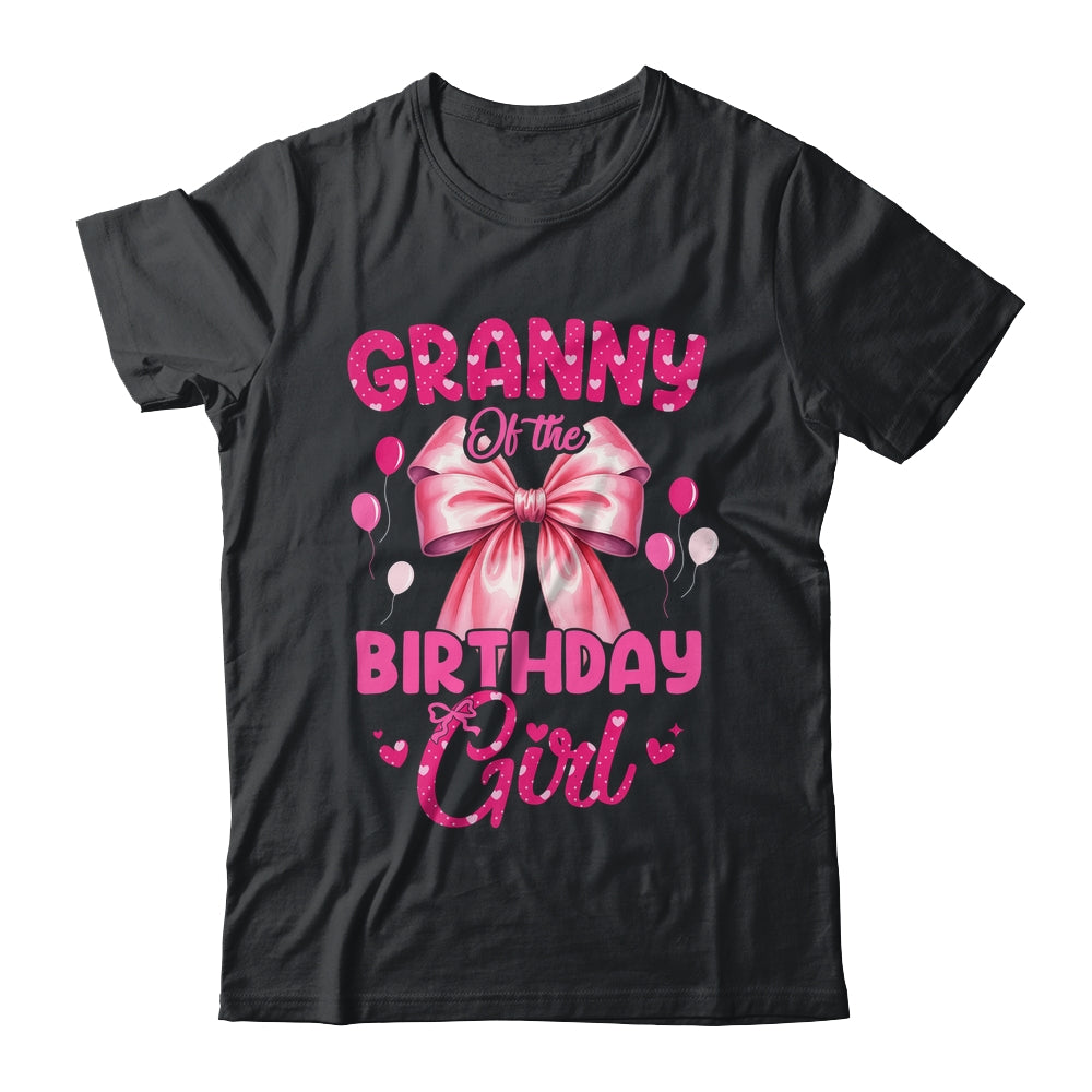 Granny Of The Birthday Girl Coquette Bow Matching Family Shirt & Hoodie | siriusteestore