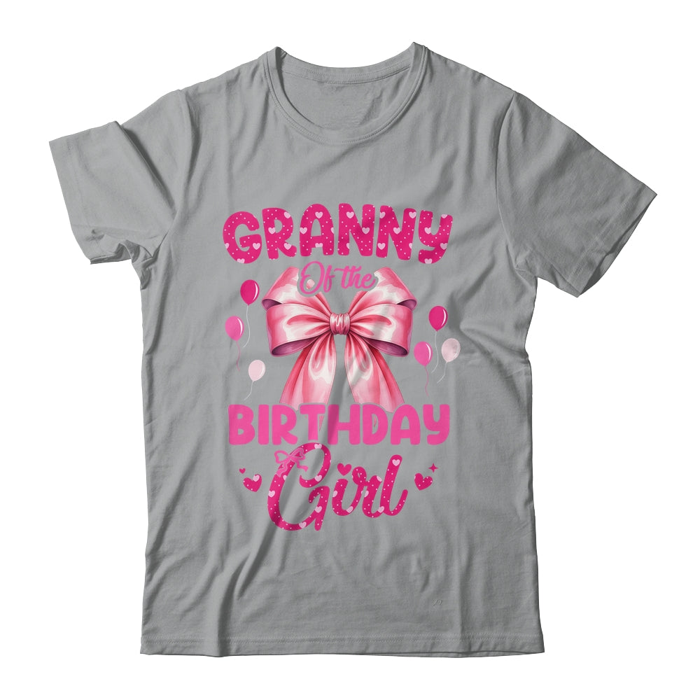 Granny Of The Birthday Girl Coquette Bow Matching Family Shirt & Hoodie | siriusteestore
