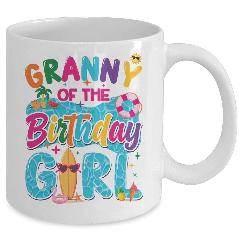Granny Of The Birthday Girl Pool Party Beach Family Matching Mug | siriusteestore