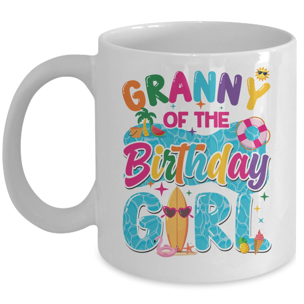 Granny Of The Birthday Girl Pool Party Beach Family Matching Mug | siriusteestore