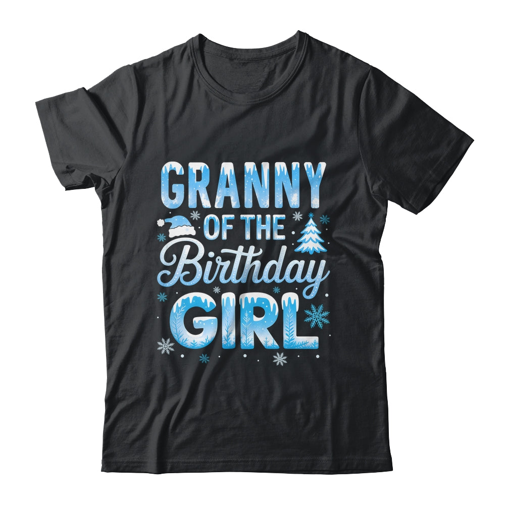 Granny Of The Birthday Girl Snowflakes Winter Family Matching Shirt & Hoodie | siriusteestore