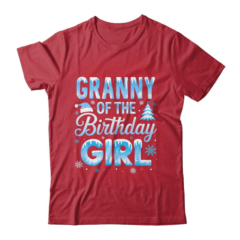 Granny Of The Birthday Girl Snowflakes Winter Family Matching Shirt & Hoodie | siriusteestore