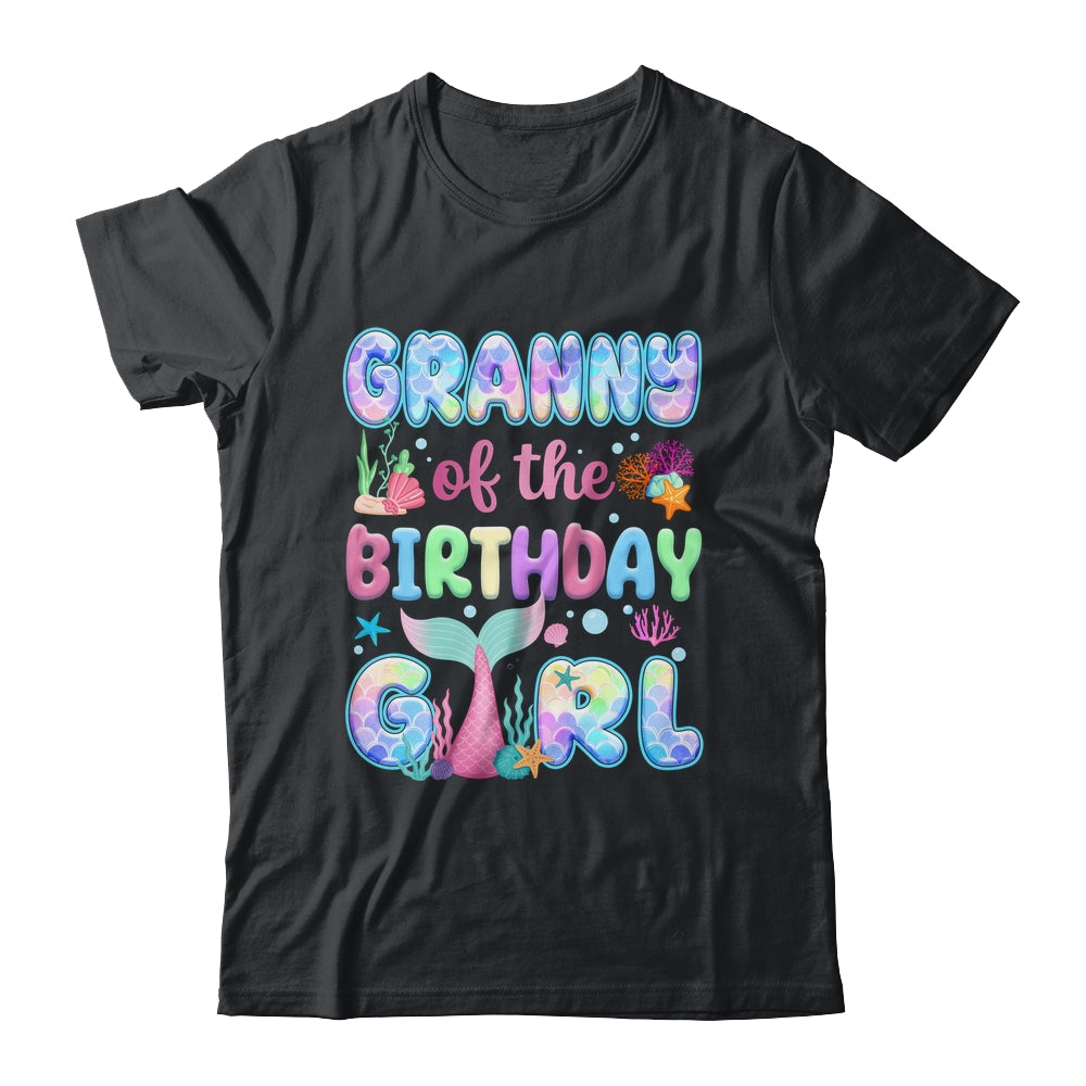 Granny Of The Birthday Mermaid Girl Family Matching Party Shirt & Hoodie | siriusteestore