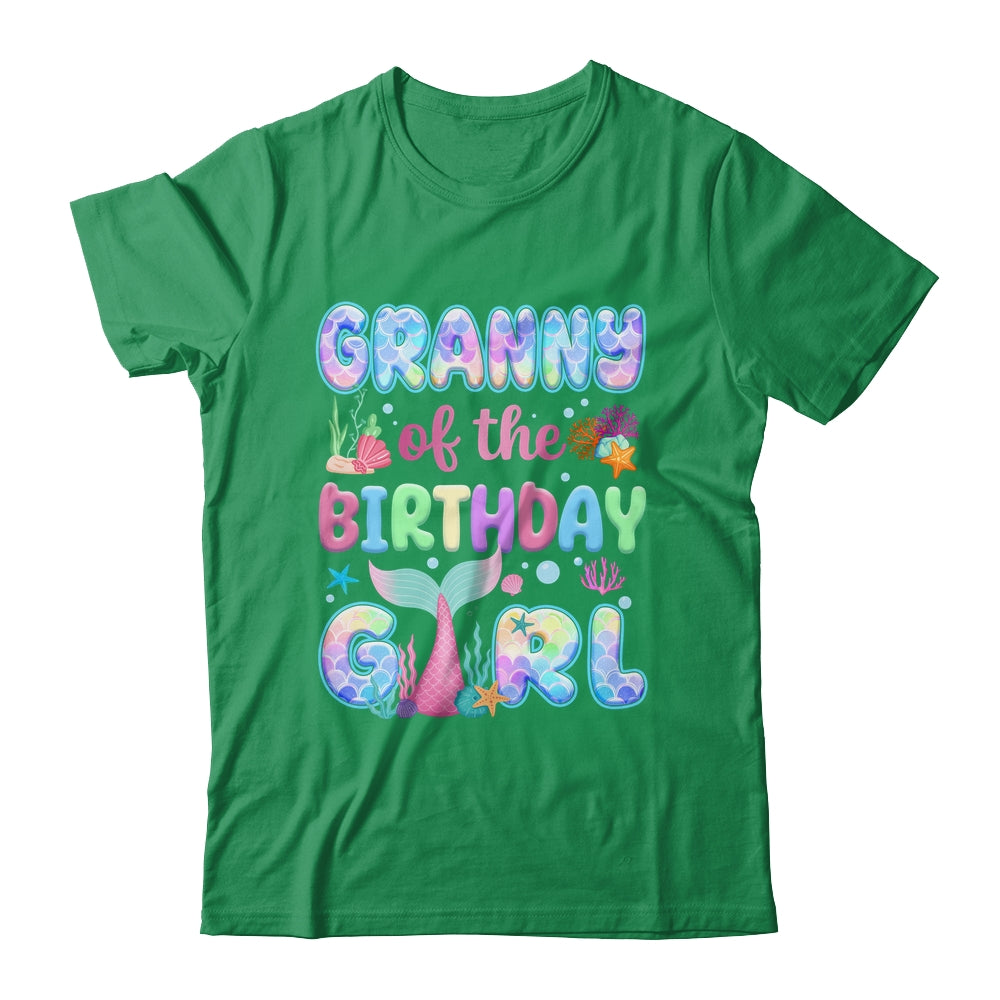 Granny Of The Birthday Mermaid Girl Family Matching Party Shirt & Hoodie | siriusteestore