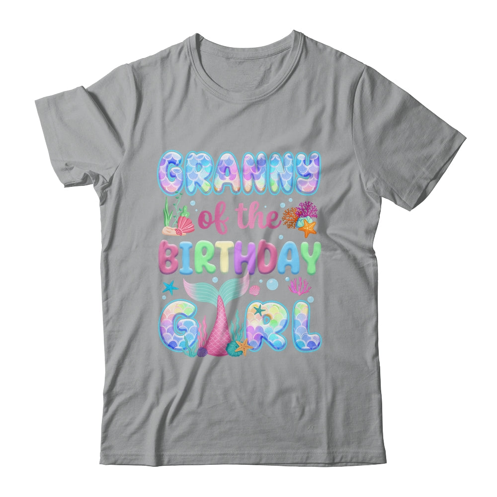Granny Of The Birthday Mermaid Girl Family Matching Party Shirt & Hoodie | siriusteestore