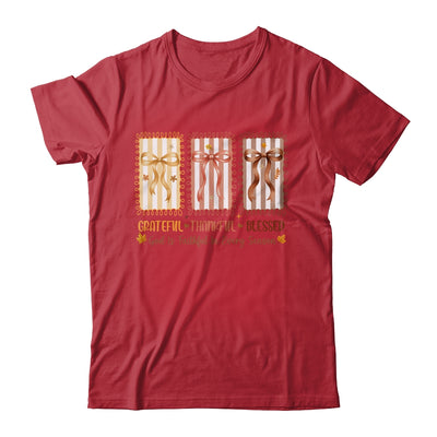 Grateful Thankful Blessed Coquette Fall Season Christian Shirt & Sweatshirt | siriusteestore