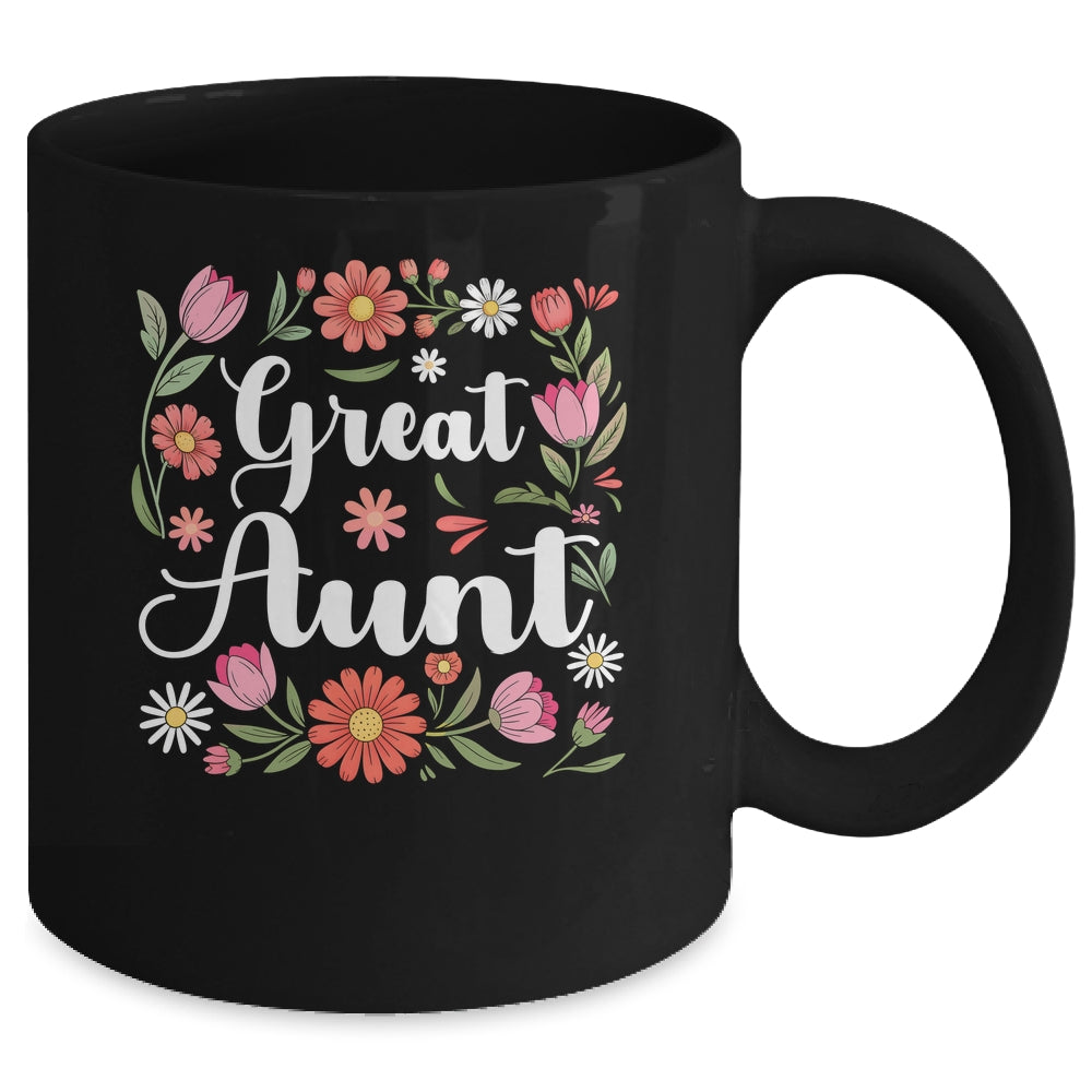Great Aunt Floral Wildflowers Mother's Day Aunt Women Mug | siriusteestore