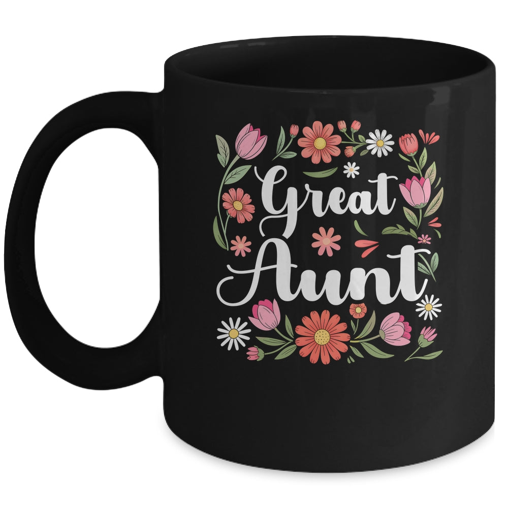 Great Aunt Floral Wildflowers Mother's Day Aunt Women Mug | siriusteestore