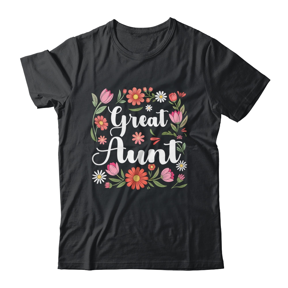 Great Aunt Floral Wildflowers Mother's Day Aunt Women Shirt & Tank Top | siriusteestore