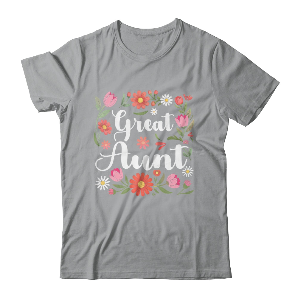 Great Aunt Floral Wildflowers Mother's Day Aunt Women Shirt & Tank Top | siriusteestore