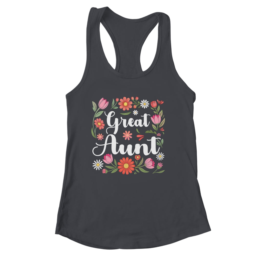 Great Aunt Floral Wildflowers Mother's Day Aunt Women Shirt & Tank Top | siriusteestore