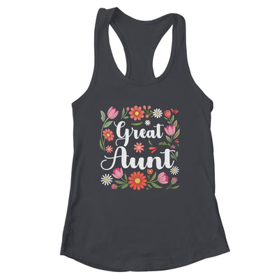 Great Aunt Floral Wildflowers Mother's Day Aunt Women Shirt & Tank Top | siriusteestore