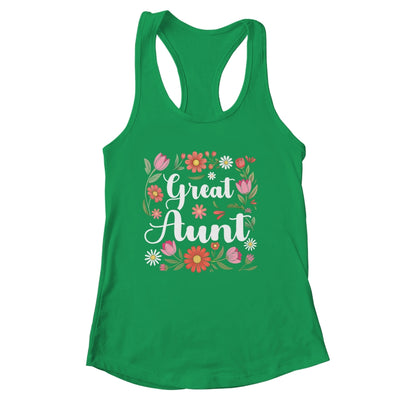 Great Aunt Floral Wildflowers Mother's Day Aunt Women Shirt & Tank Top | siriusteestore