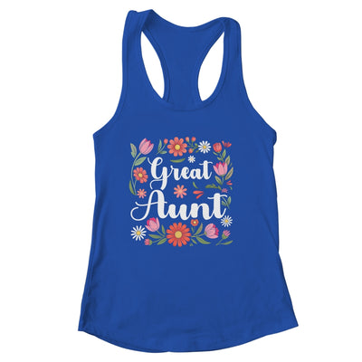 Great Aunt Floral Wildflowers Mother's Day Aunt Women Shirt & Tank Top | siriusteestore