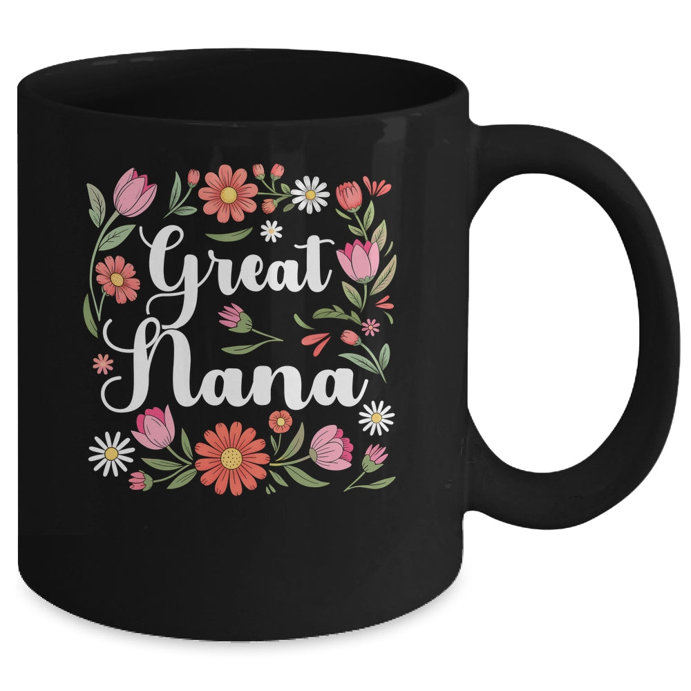 Great Nana Floral Wildflowers Mother's Day Nana Women Mug | siriusteestore