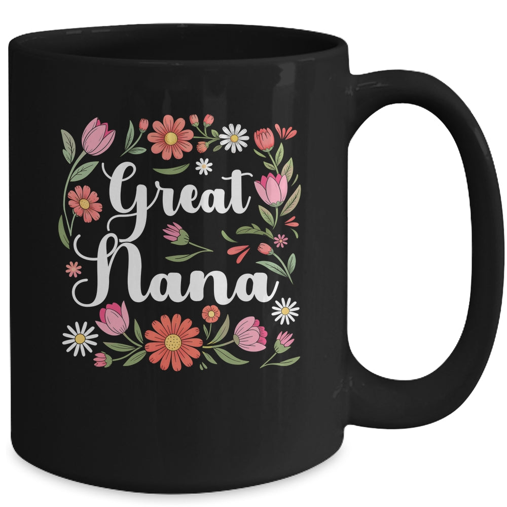 Great Nana Floral Wildflowers Mother's Day Nana Women Mug | siriusteestore