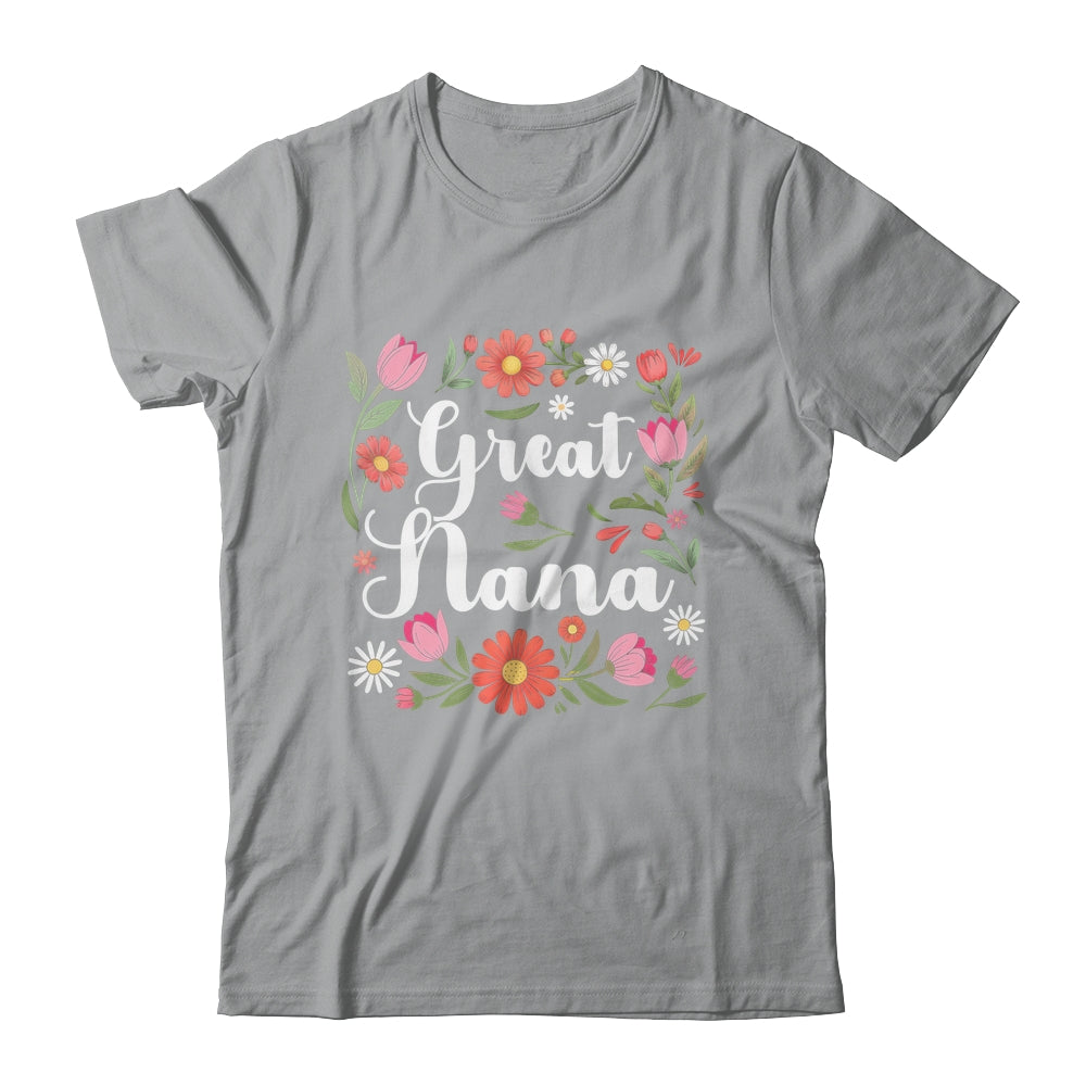 Great Nana Floral Wildflowers Mother's Day Nana Women Shirt & Tank Top | siriusteestore